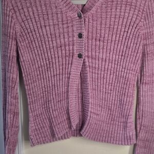 Women's Pink Ribbed Sweater